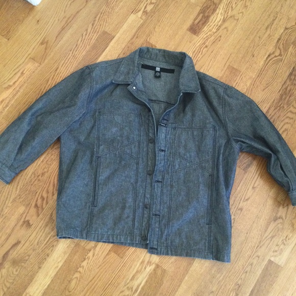 Marithe + Francois Girbaud - Vintage 90s Black /Gray denim Jacket. Size XXL - Picture 1 of 15